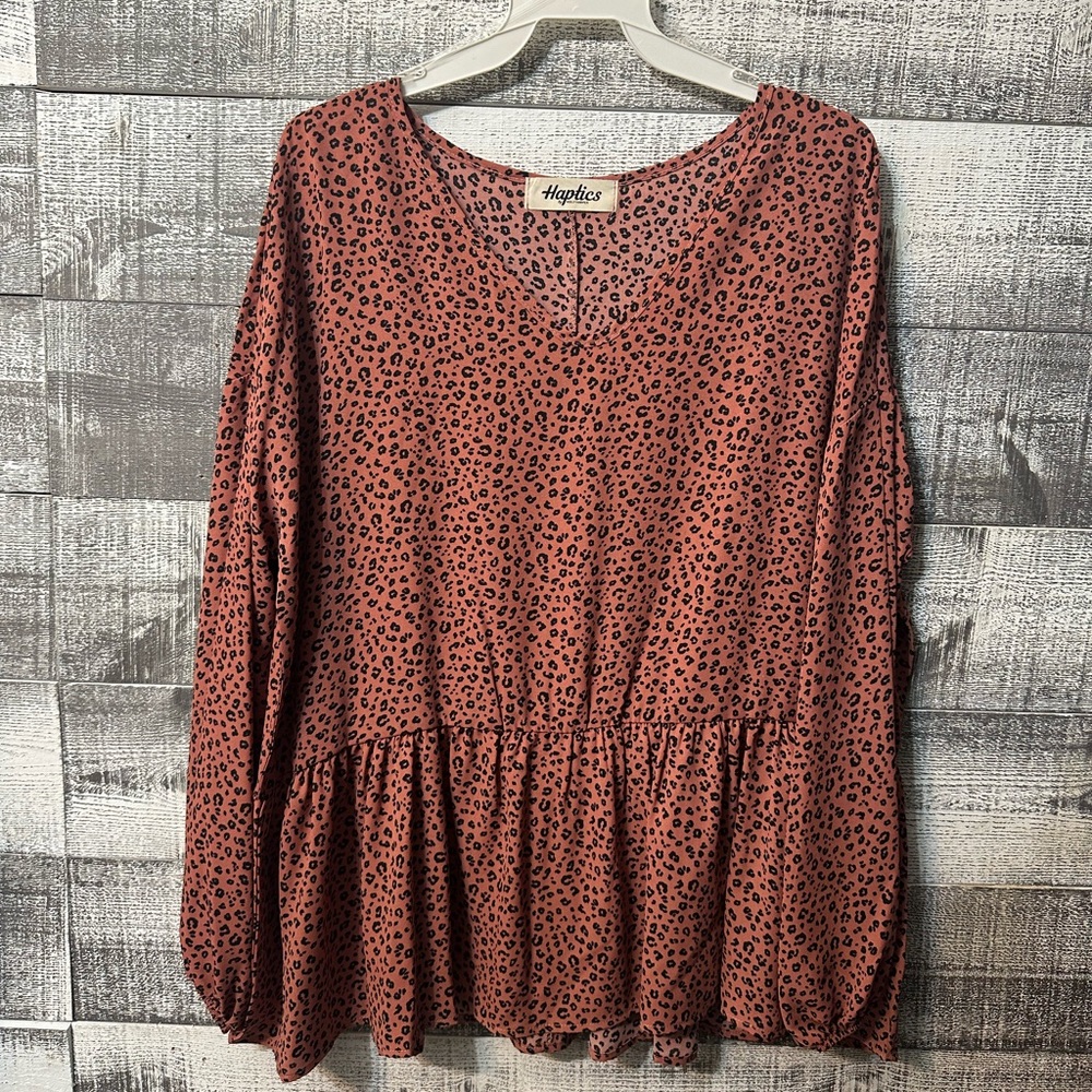 Animal Print Babydoll Top